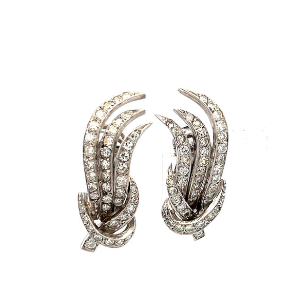 1.50 Carat Circular Brilliant Cut I VS Diamond Platinum Clip On Earrings