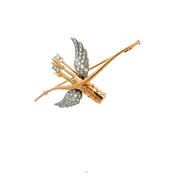 1.19 Carat Circular Brilliant Cut G VS Diamond 18 Karat Rose Gold Pin Brooch