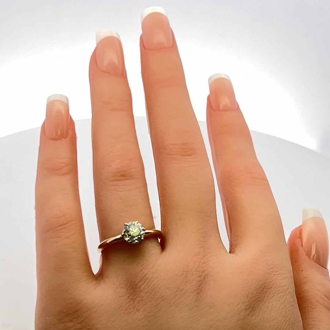 1.20 Carat Circular Brilliant Cut Diamond 14K Two Tone Gold Engagement Ring