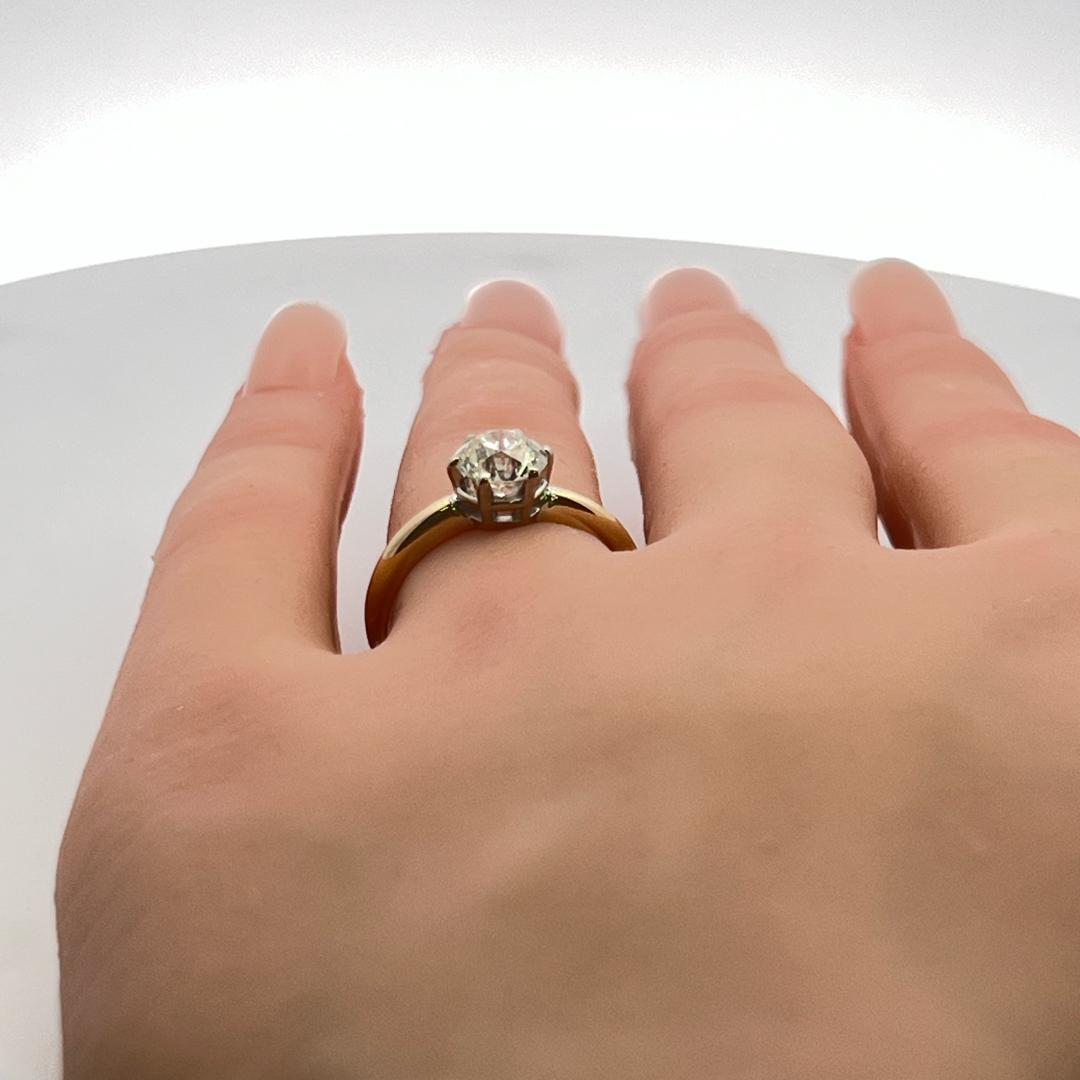 1.20 Carat Circular Brilliant Cut Diamond 14K Two Tone Gold Engagement Ring