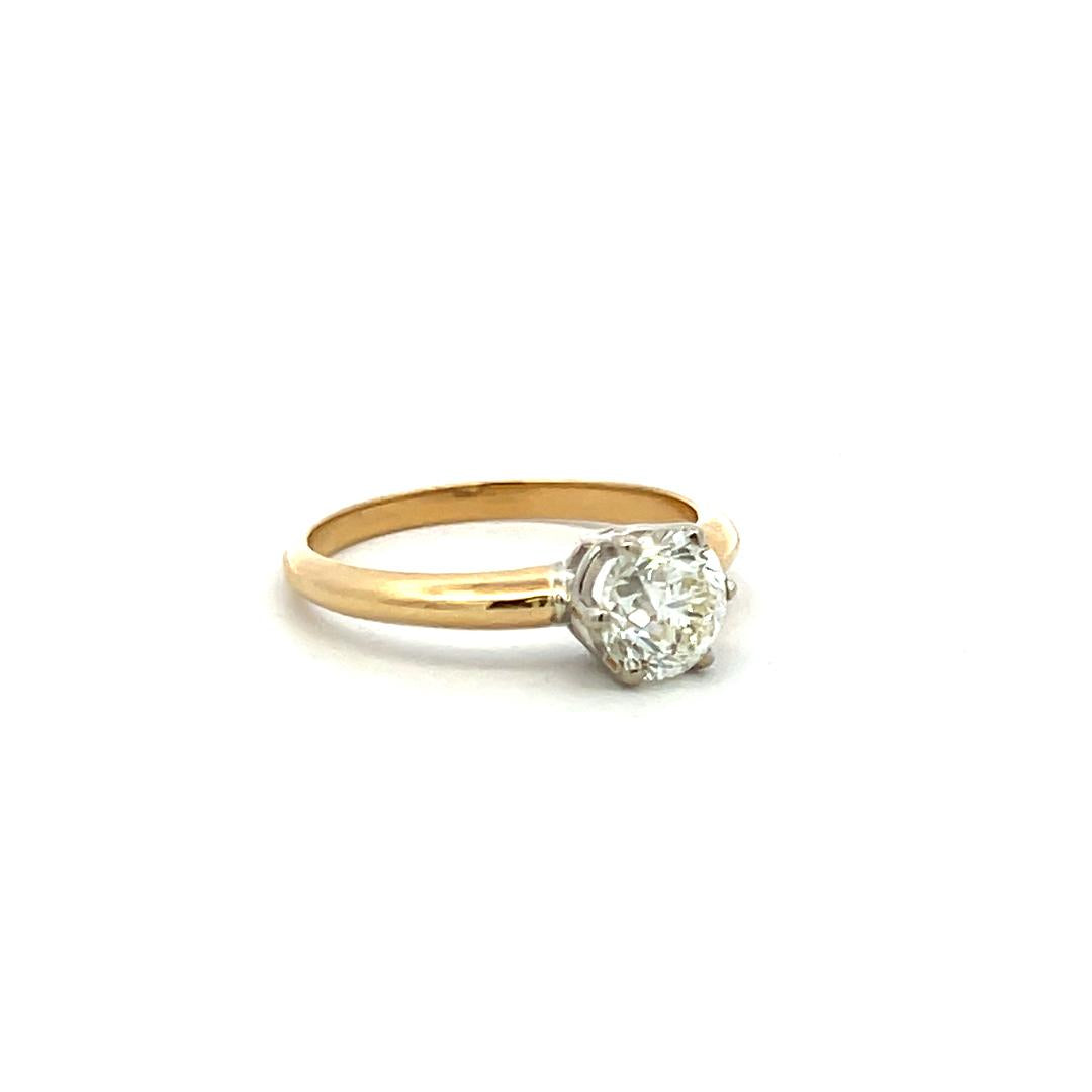 1.20 Carat Circular Brilliant Cut Diamond 14K Two Tone Gold Engagement Ring