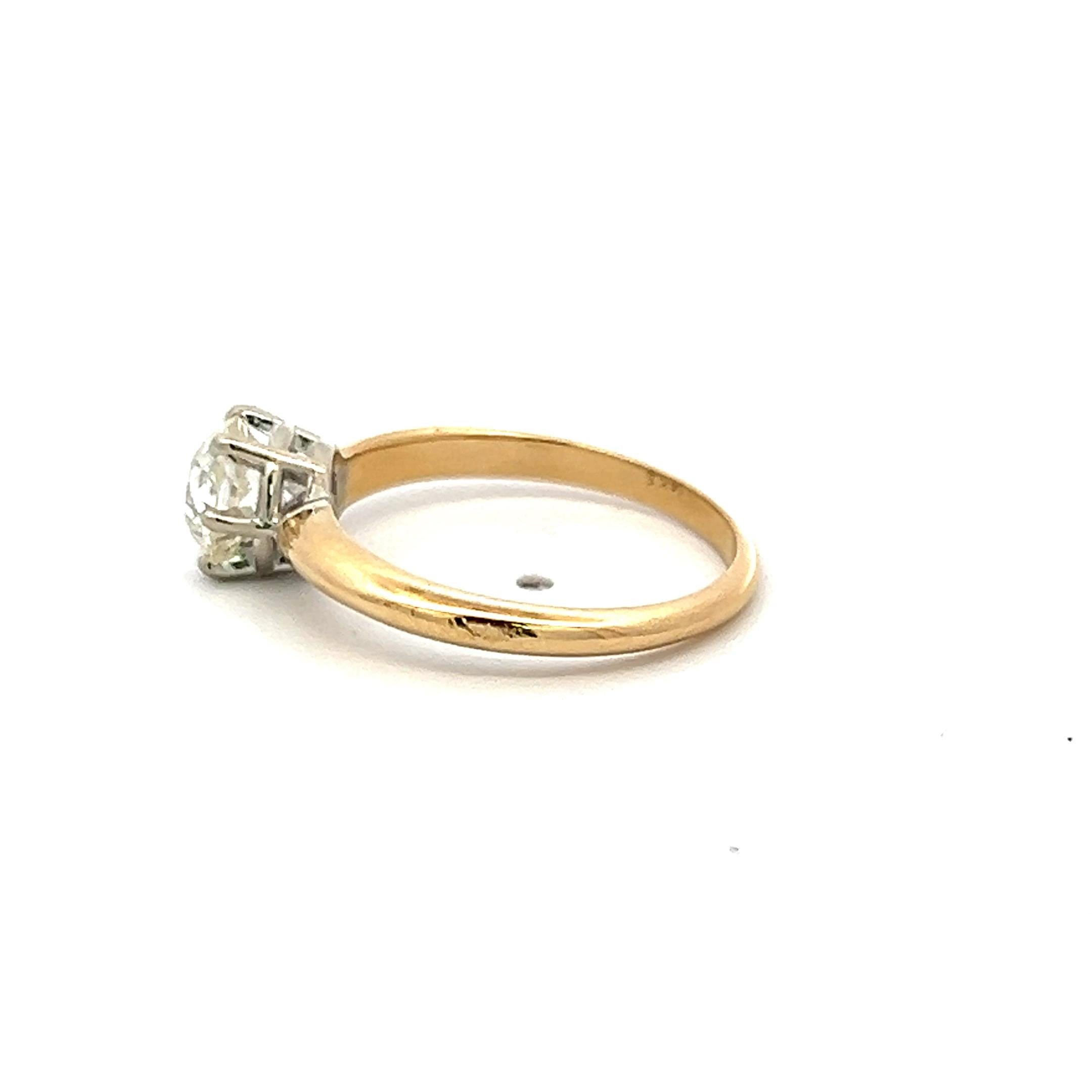 1.20 Carat Circular Brilliant Cut Diamond 14K Two Tone Gold Engagement Ring