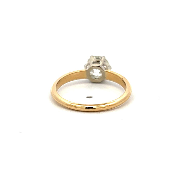 1.20 Carat Circular Brilliant Cut Diamond 14K Two Tone Gold Engagement Ring