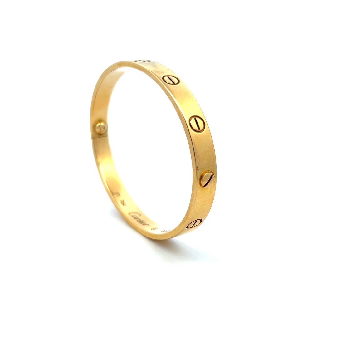 Cartier 18 Karat Yellow Gold Love Bracelet Size 17 6.2MM wide