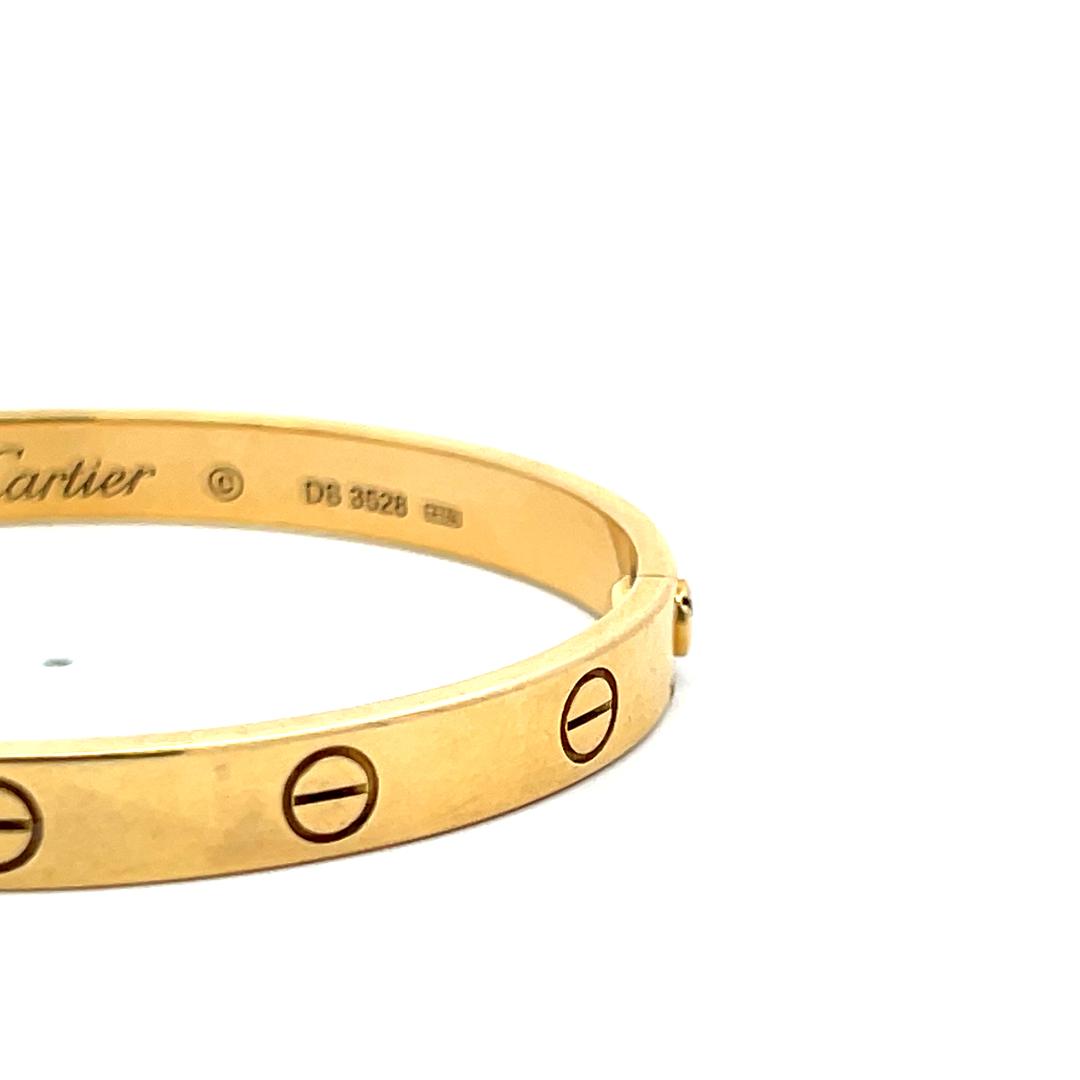 Cartier 18 Karat Yellow Gold Love Bracelet Size 17 6.2MM wide