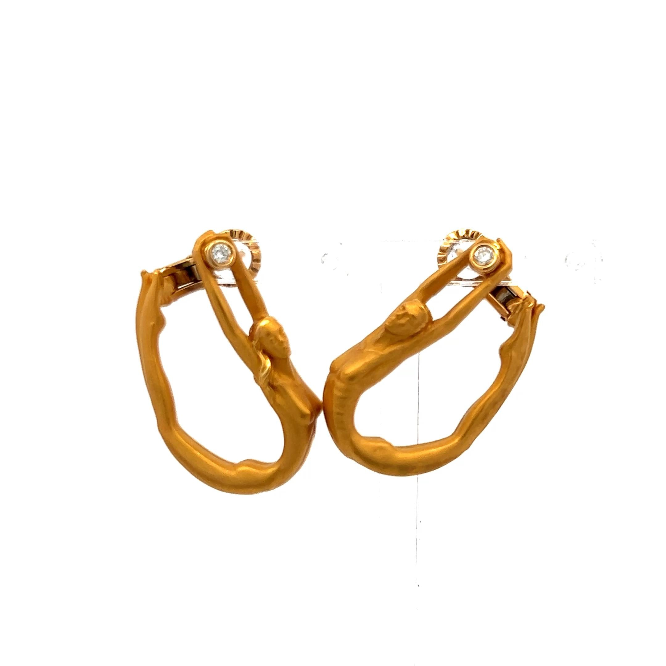 Cartier 0.10 Carat Round Brilliant Diamond 18 Karat Yellow Gold Clip On Earrings