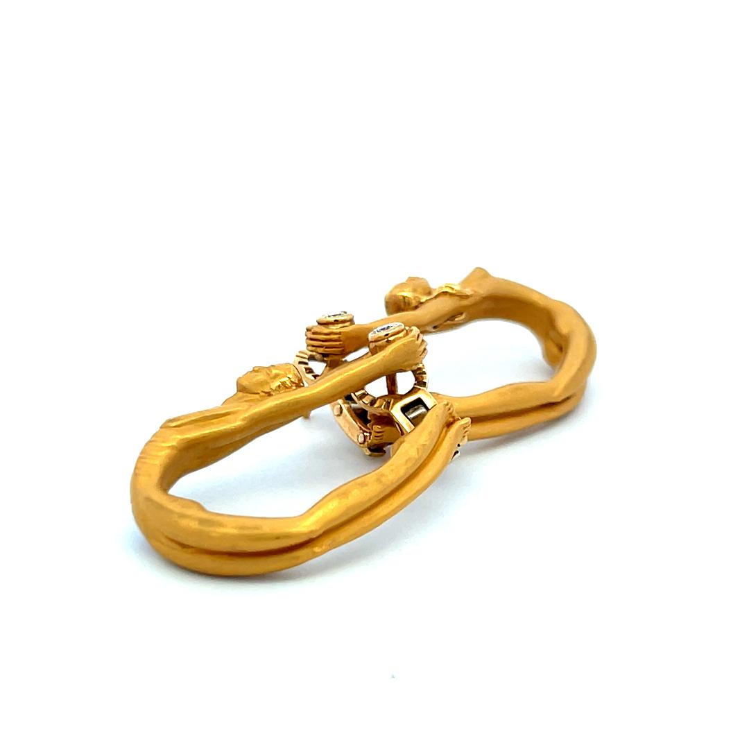 Cartier 0.10 Carat Round Brilliant Diamond 18 Karat Yellow Gold Clip On Earrings