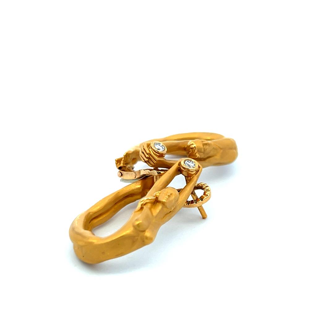 Cartier 0.10 Carat Round Brilliant Diamond 18 Karat Yellow Gold Clip On Earrings