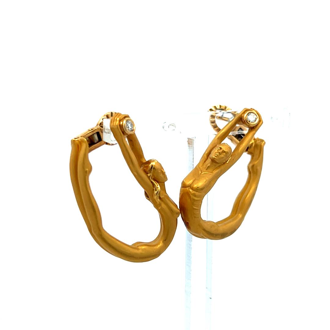 Cartier 0.10 Carat Round Brilliant Diamond 18 Karat Yellow Gold Clip On Earrings