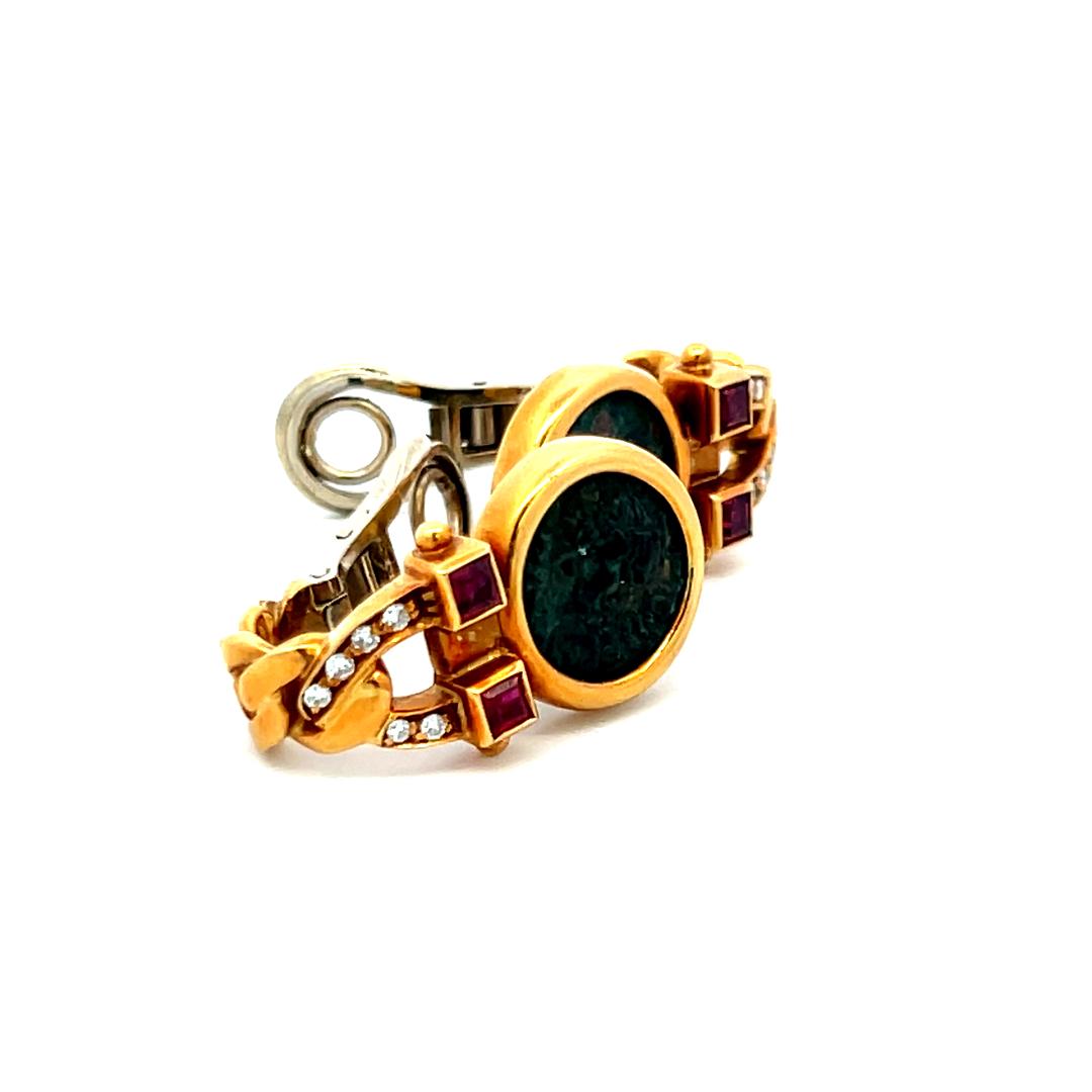 Fred 0.20 Carat Ruby 0.12 Carat Round Diamond 18K Yellow Gold Clip On Earrings