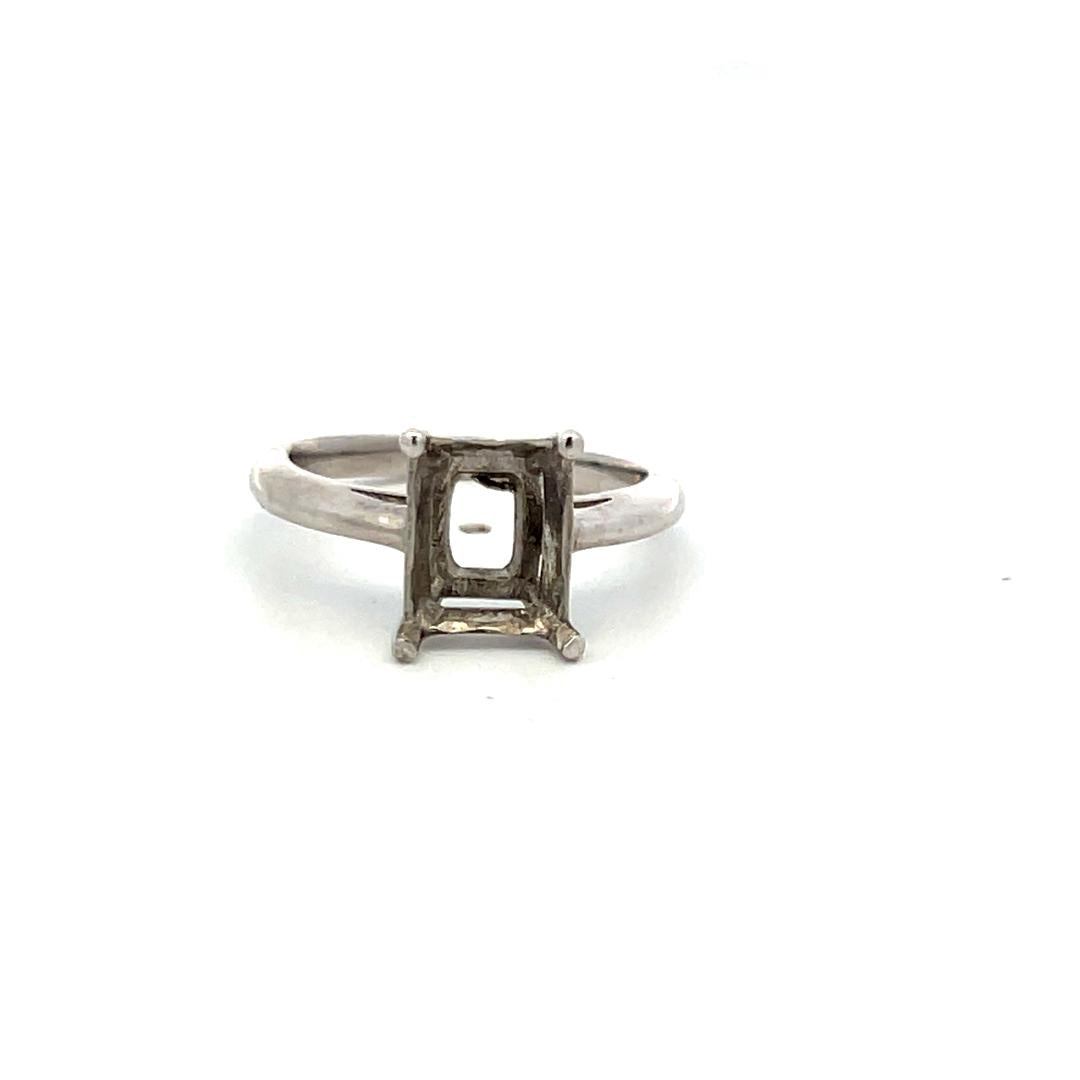 Vintage 4.90 Grams Size 6 Platinum Semi Mount Ring Holds 3 carat stone