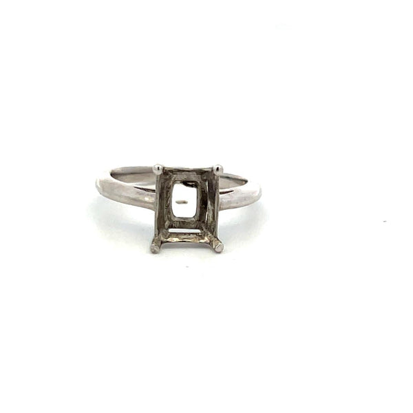 Vintage 4.90 Grams Size 6 Platinum Semi Mount Ring Holds 3 carat stone