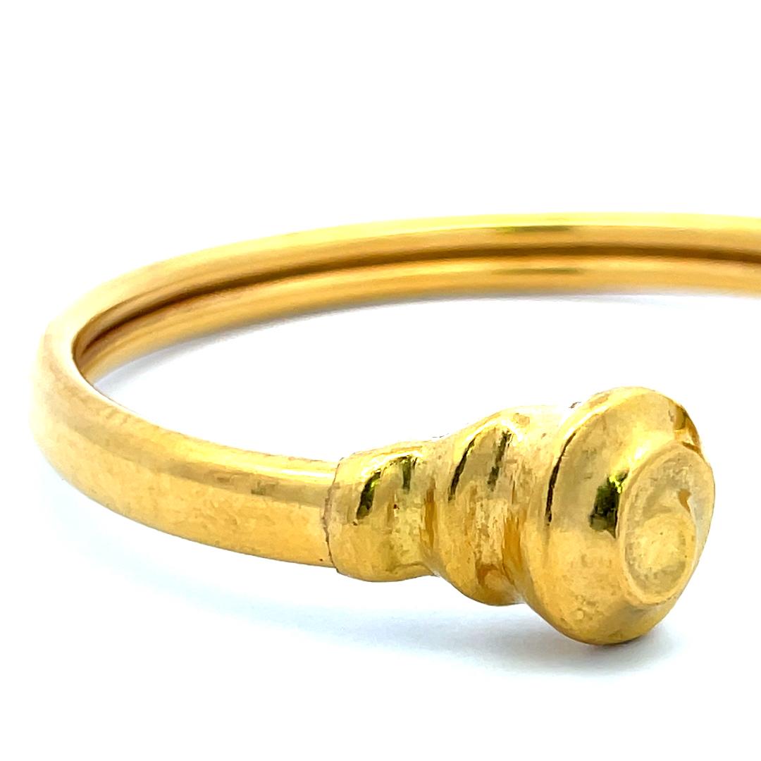 Lalaoonis Vintage 24.70 Grams 18 Karat Yellow Gold Cuff Bracelet