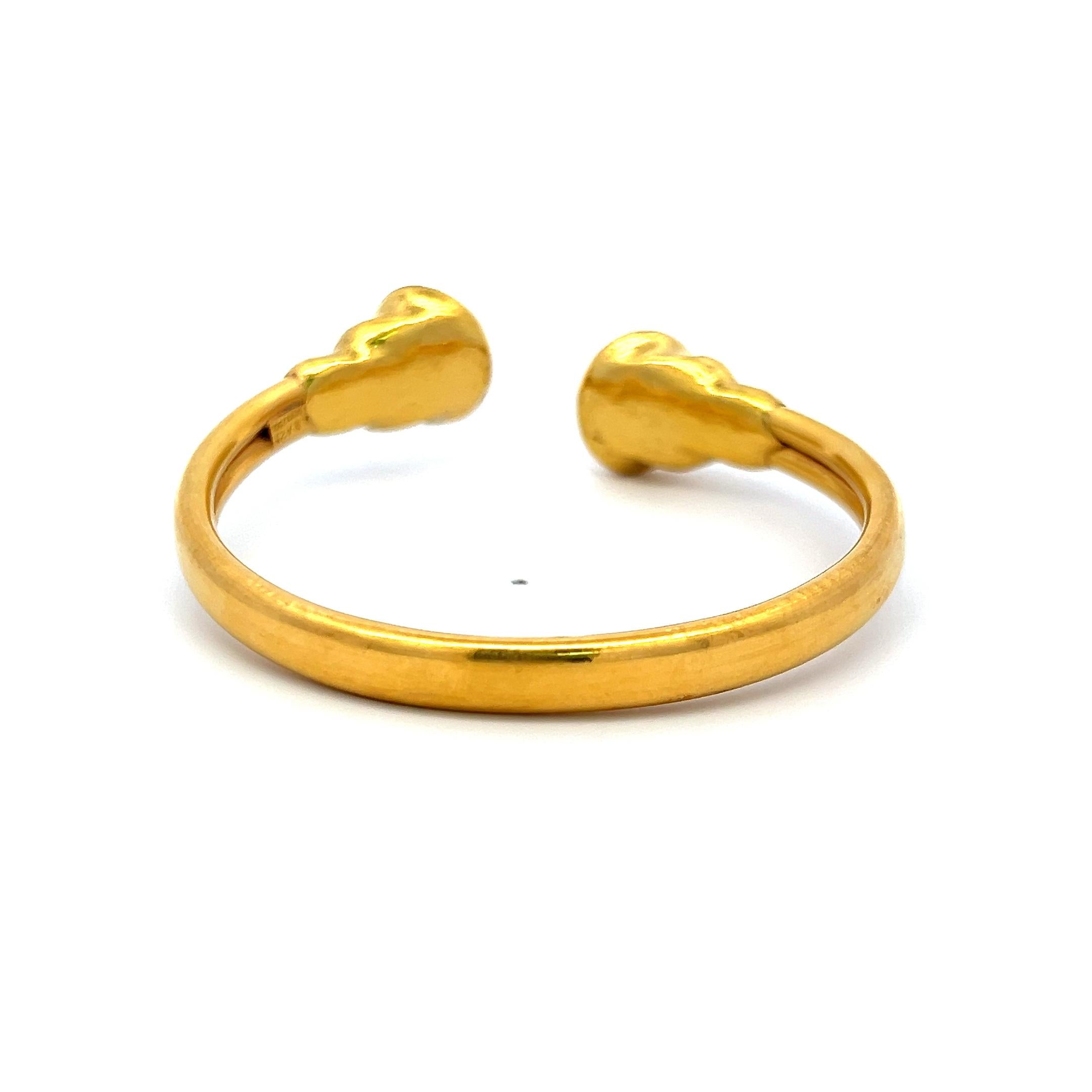 Lalaoonis Vintage 24.70 Grams 18 Karat Yellow Gold Cuff Bracelet