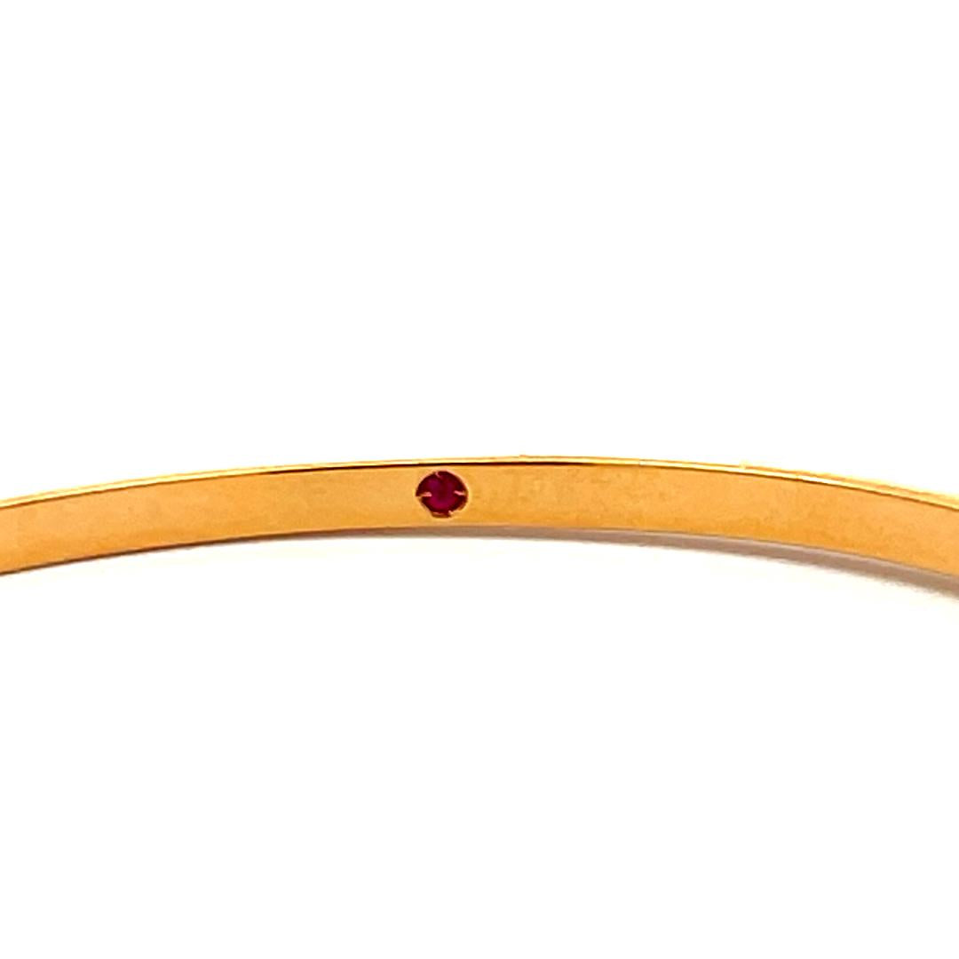 Roberto Coin 0.45 Carat Round Diamond and Ruby 18K Yellow Gold Bangle Bracelet
