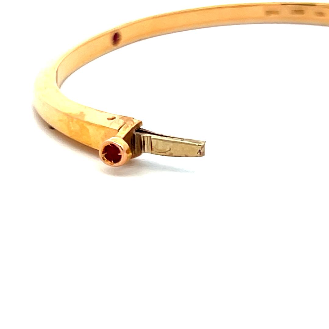 Roberto Coin 0.45 Carat Round Diamond and Ruby 18K Yellow Gold Bangle Bracelet
