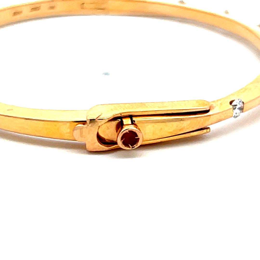 Roberto Coin 0.45 Carat Round Diamond and Ruby 18K Yellow Gold Bangle Bracelet