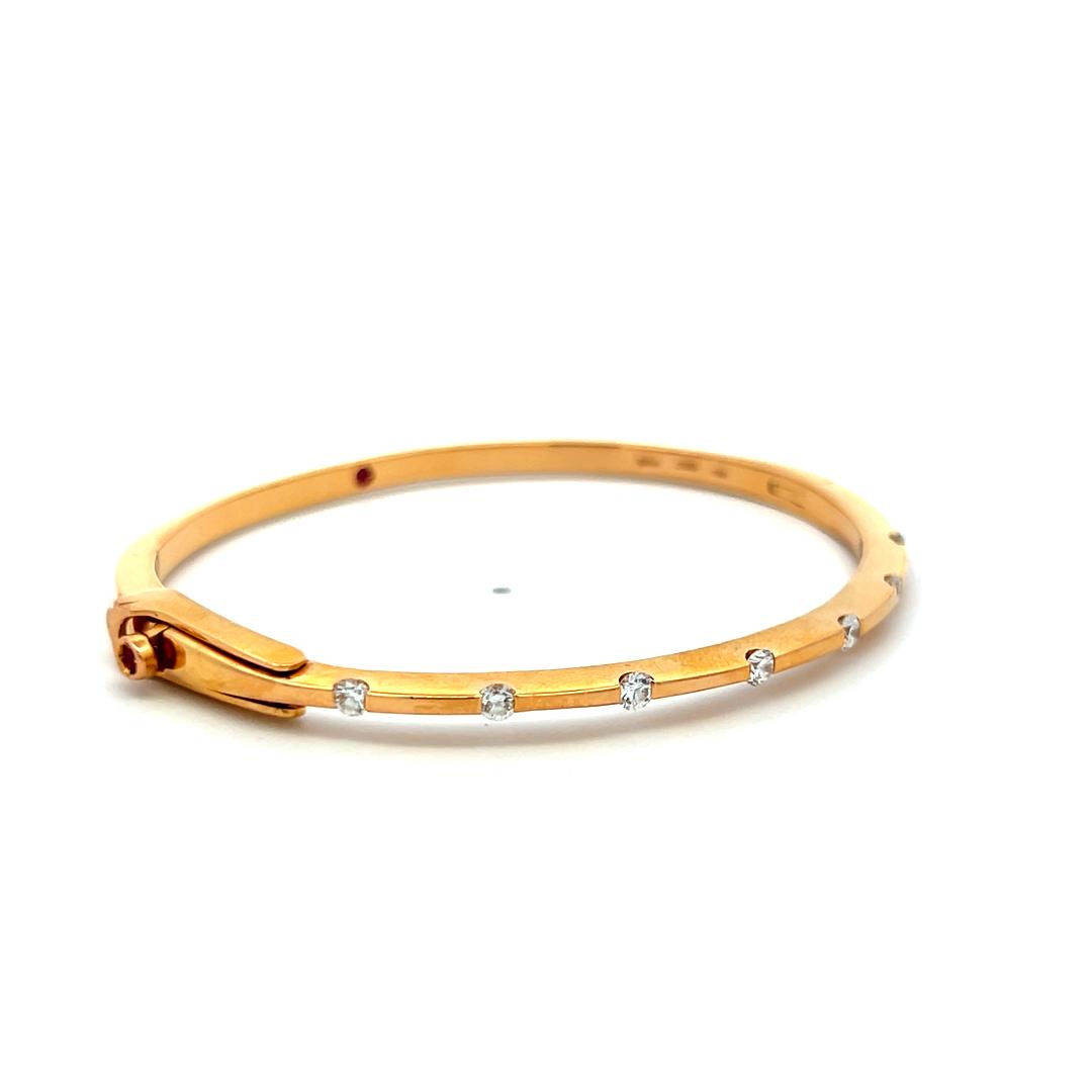 Roberto Coin 0.45 Carat Round Diamond and Ruby 18K Yellow Gold Bangle Bracelet