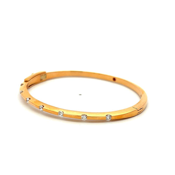 Roberto Coin 0.45 Carat Round Diamond and Ruby 18K Yellow Gold Bangle Bracelet