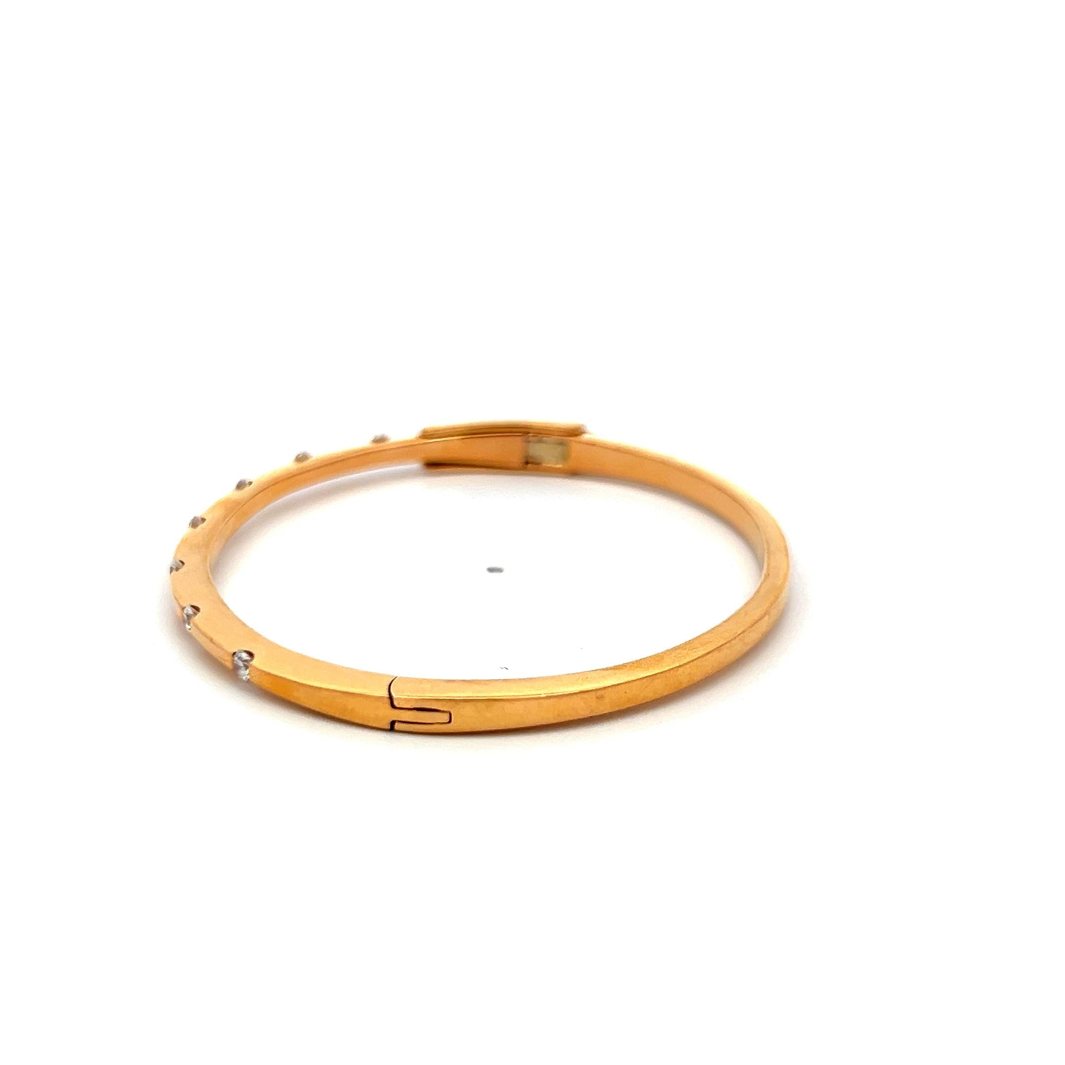 Roberto Coin 0.45 Carat Round Diamond and Ruby 18K Yellow Gold Bangle Bracelet