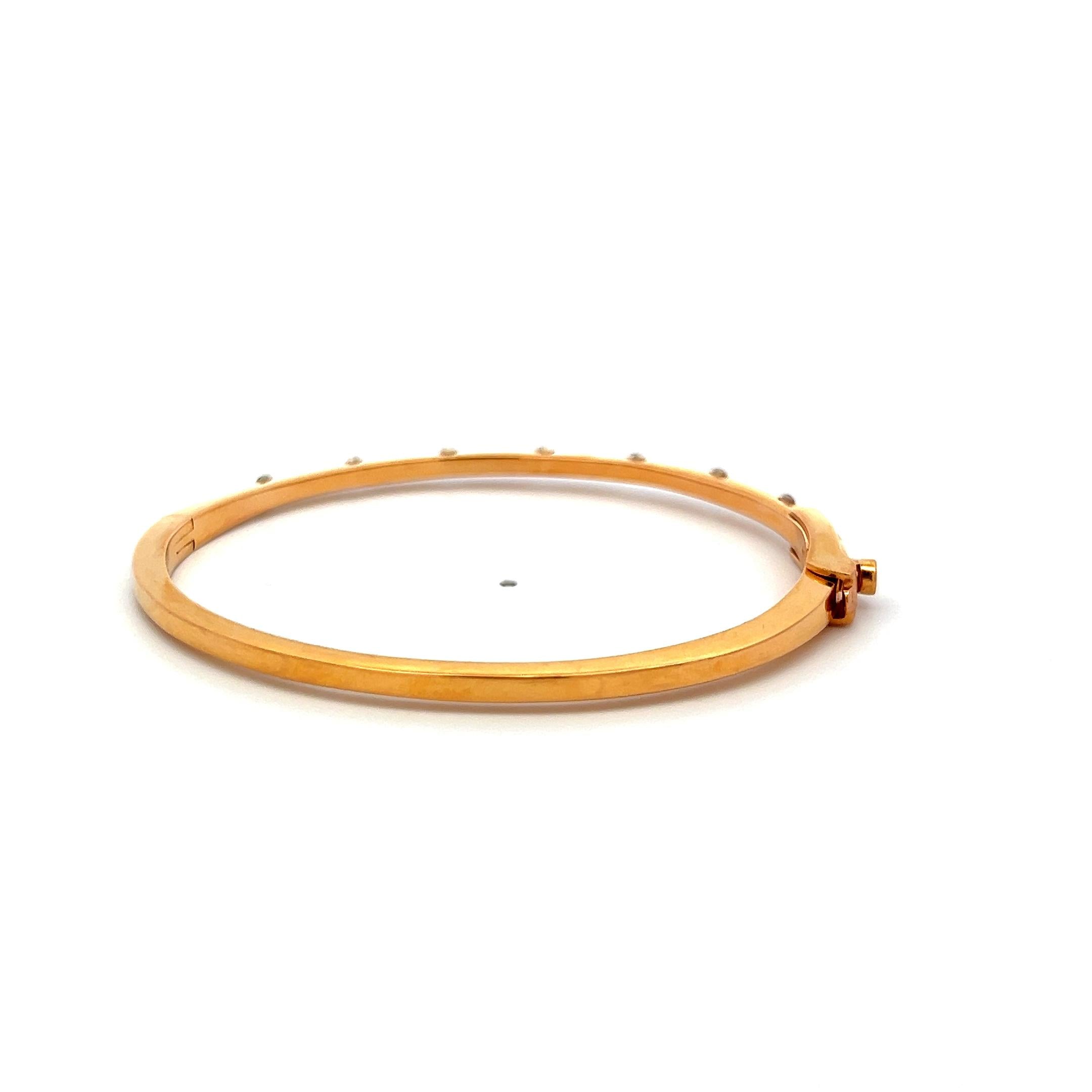 Roberto Coin 0.45 Carat Round Diamond and Ruby 18K Yellow Gold Bangle Bracelet