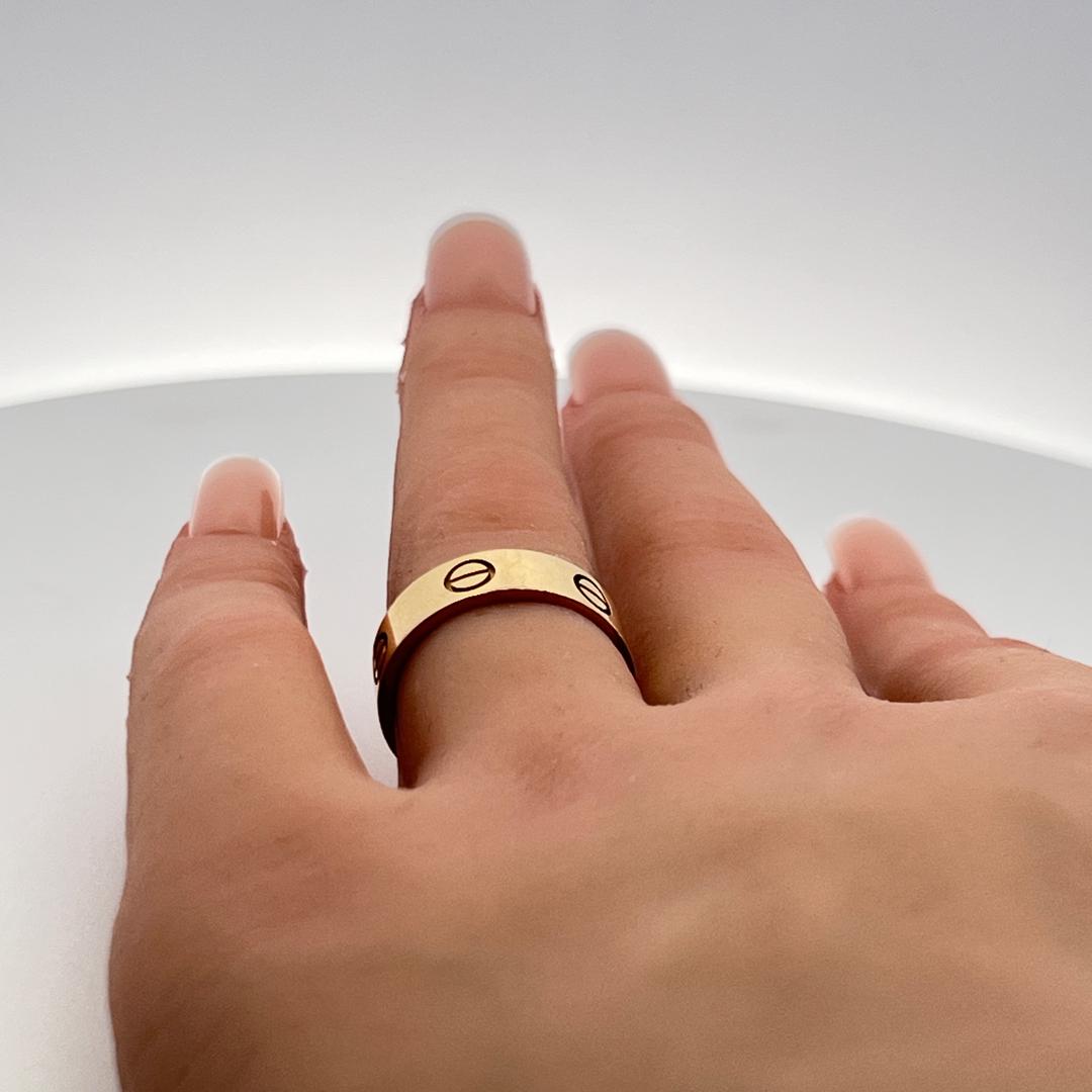 Cartier Vintage 6.00 Grams Size 6.25 18 Karat Yellow Gold Love Ring