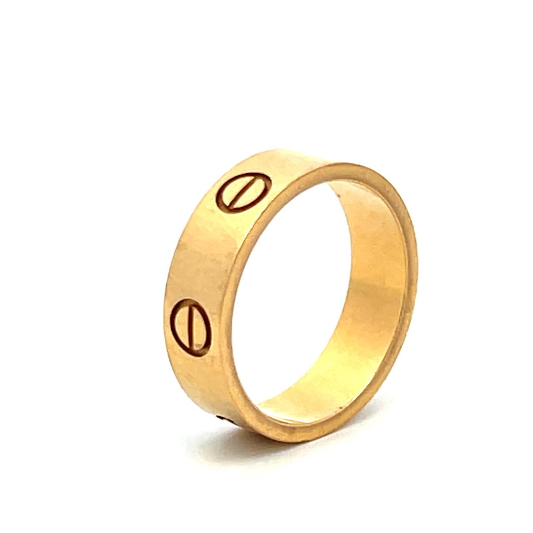 Cartier Vintage 6.00 Grams Size 6.25 18 Karat Yellow Gold Love Ring