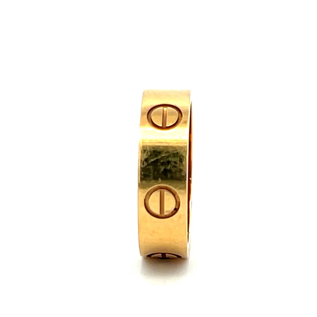 Cartier Vintage 6.00 Grams Size 6.25 18 Karat Yellow Gold Love Ring