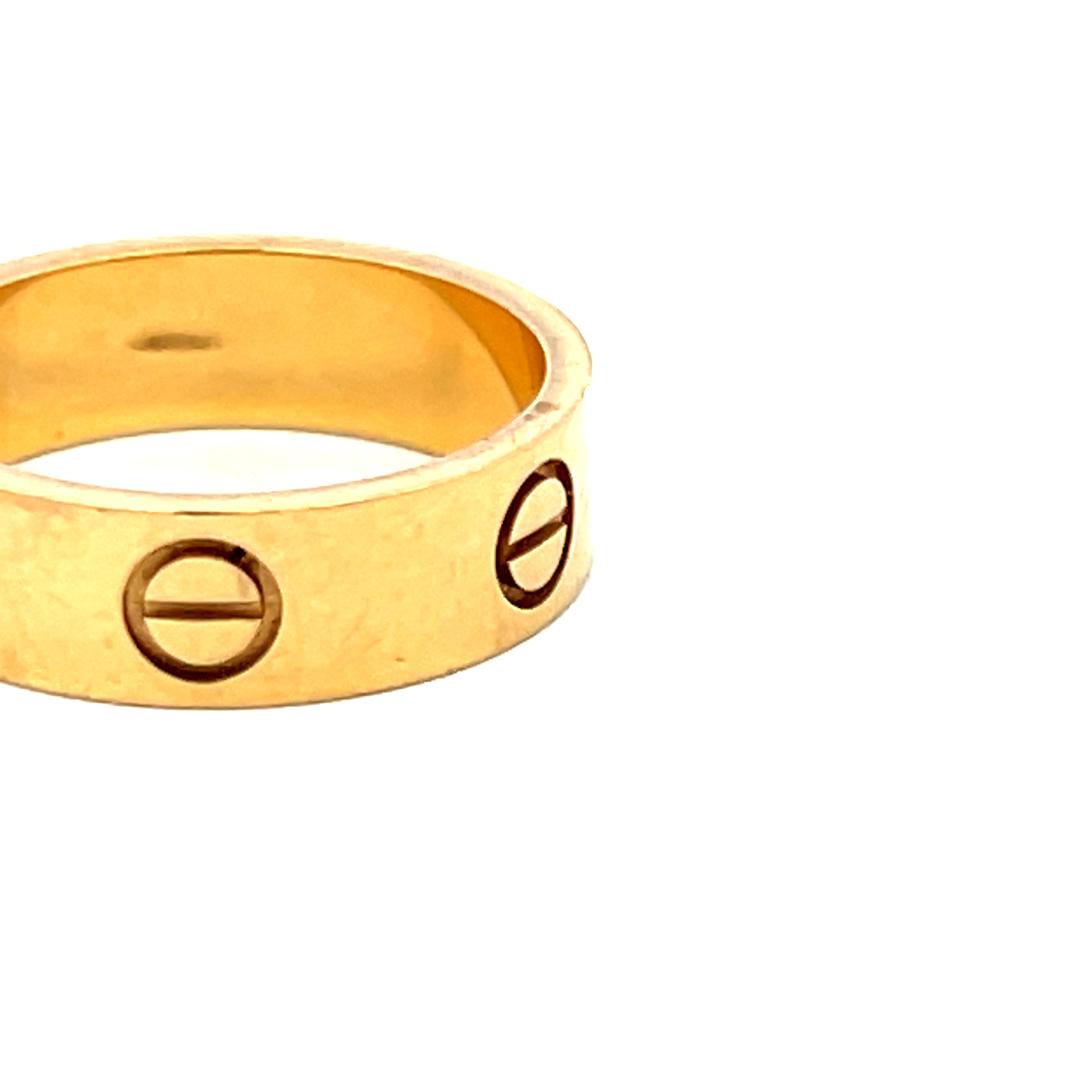 Cartier Vintage 6.00 Grams Size 6.25 18 Karat Yellow Gold Love Ring