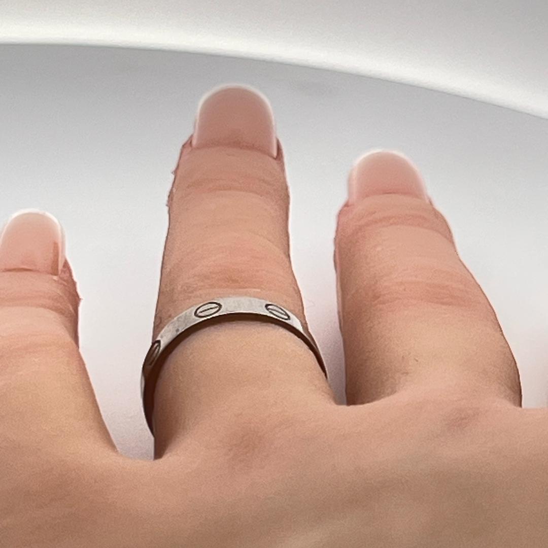 Cartier 18 Karat White Gold Love Ring Size 6 3.6MM wide