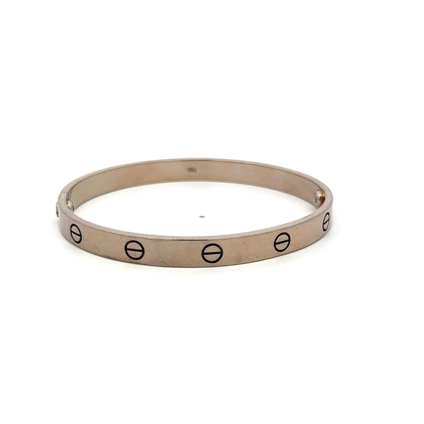 Cartier 18 Karat White Gold Love Bracelet Size 19 with Certificate