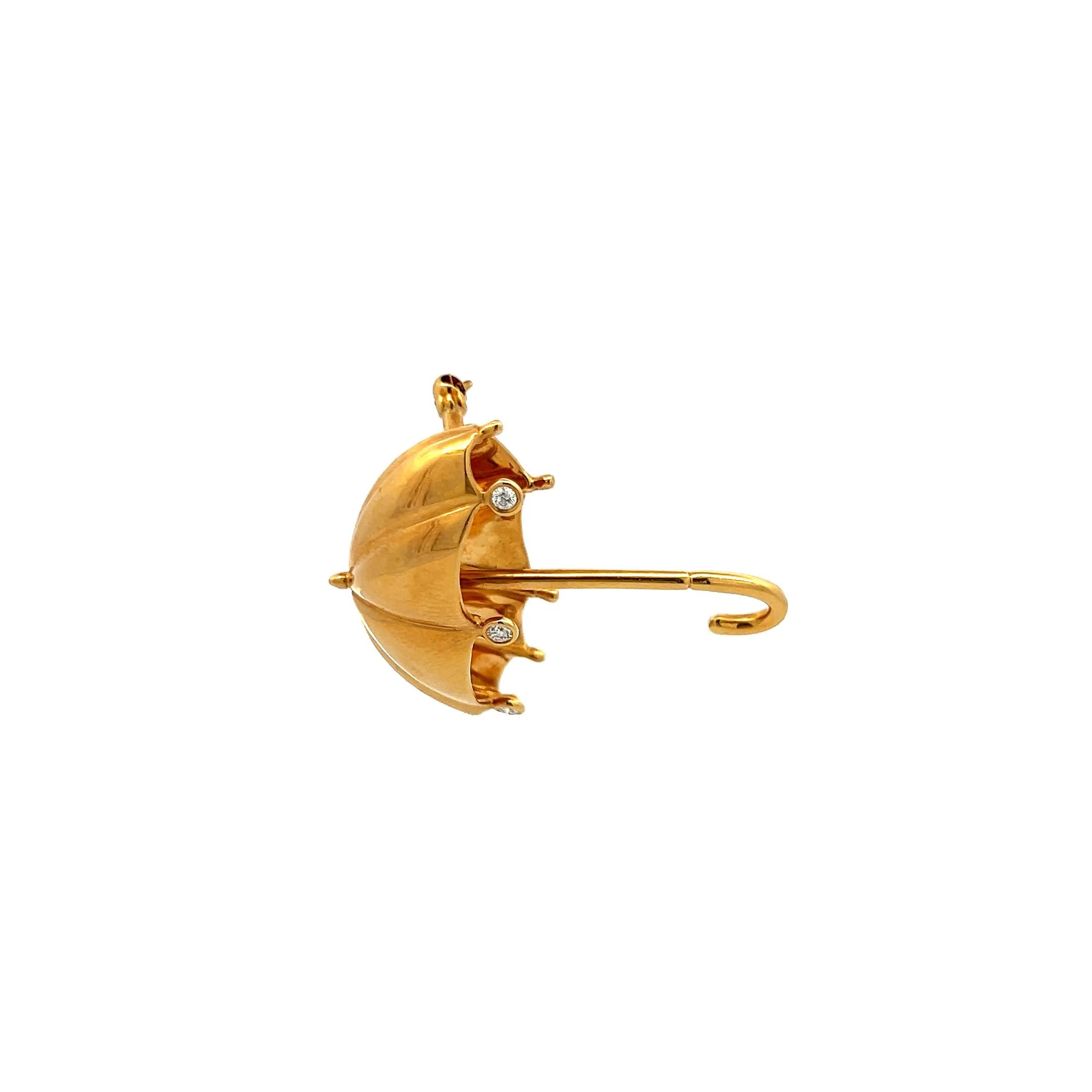 Tiffany & Co 0.12 Carat Round Diamond 18 Karat Yellow Gold Pin Brooch