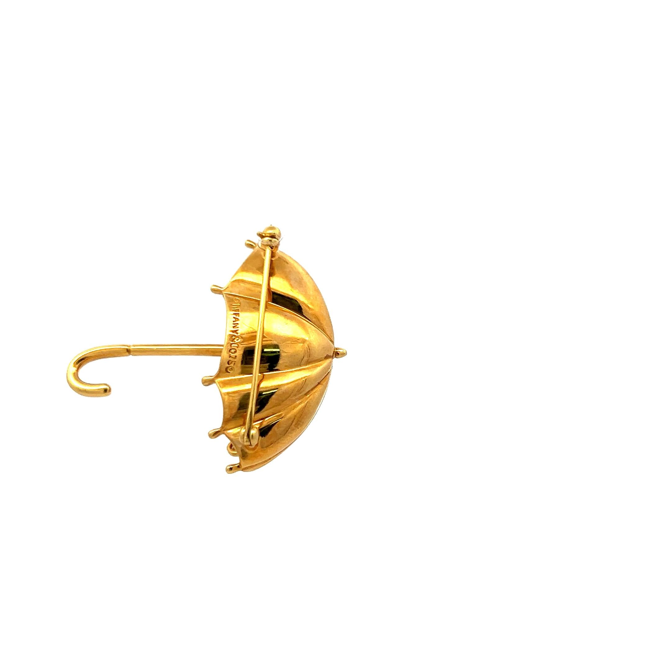 Tiffany & Co 0.12 Carat Round Diamond 18 Karat Yellow Gold Pin Brooch