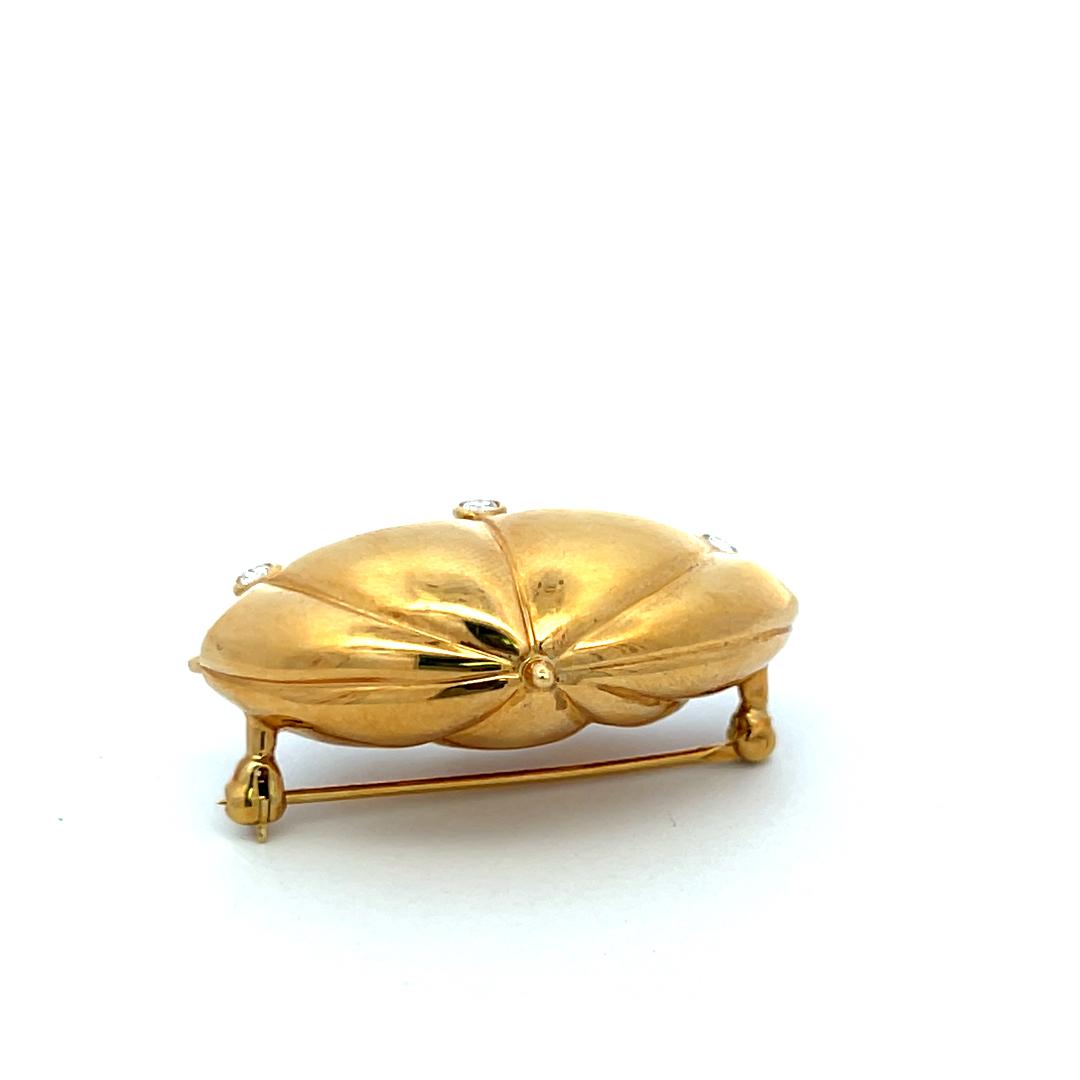 Tiffany & Co 0.12 Carat Round Diamond 18 Karat Yellow Gold Pin Brooch