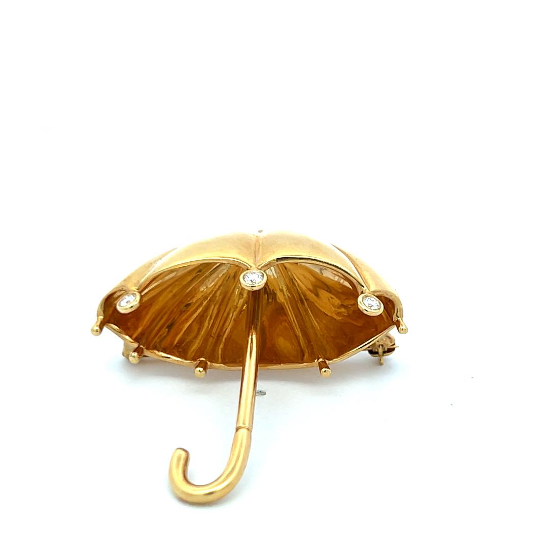 Tiffany & Co 0.12 Carat Round Diamond 18 Karat Yellow Gold Pin Brooch