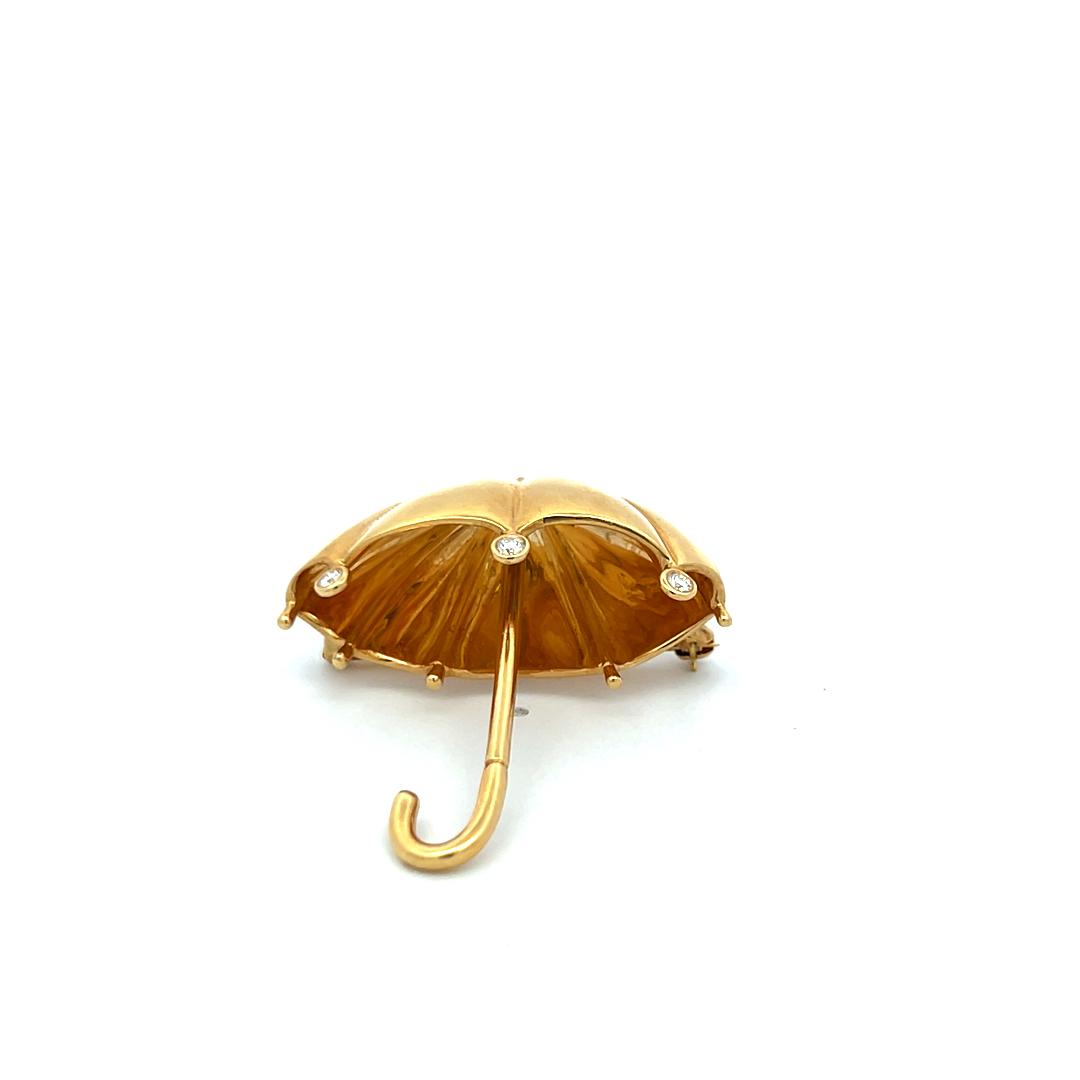 Tiffany & Co 0.12 Carat Round Diamond 18 Karat Yellow Gold Pin Brooch