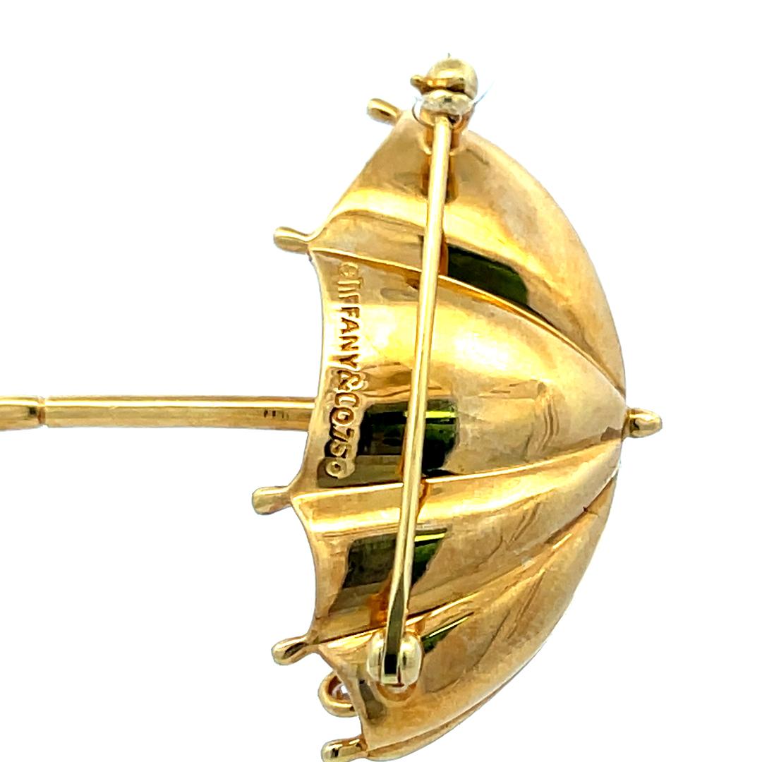 Tiffany & Co 0.12 Carat Round Diamond 18 Karat Yellow Gold Pin Brooch