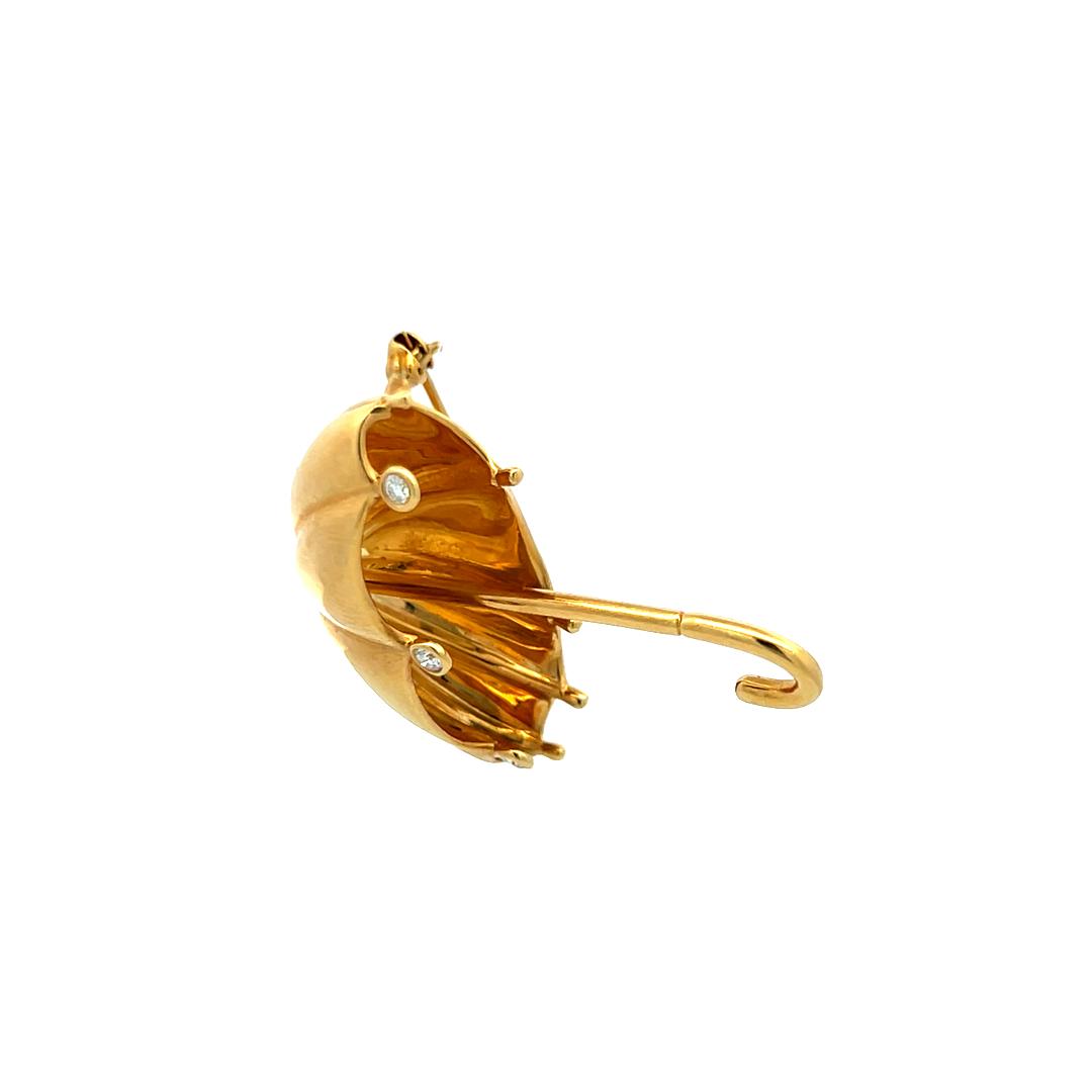 Tiffany & Co 0.12 Carat Round Diamond 18 Karat Yellow Gold Pin Brooch