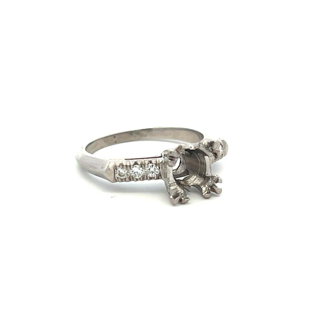 0.20 Carat Round Brilliant G VS Diamond Platinum Semi Mount Ring