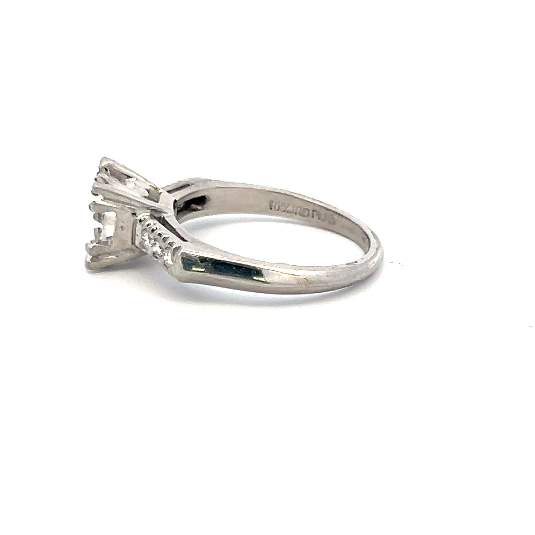 0.20 Carat Round Brilliant G VS Diamond Platinum Semi Mount Ring