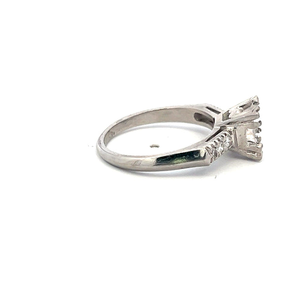 0.20 Carat Round Brilliant G VS Diamond Platinum Semi Mount Ring