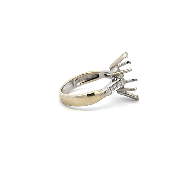 0.36 Carat Baguette Shape G VS Diamond 14 Karat White Gold Semi Mount Ring