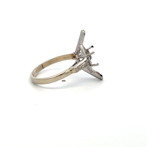 0.40 Carat Tapered Baguette Shape Diamond 14 Karat White Gold Semi Mount Ring