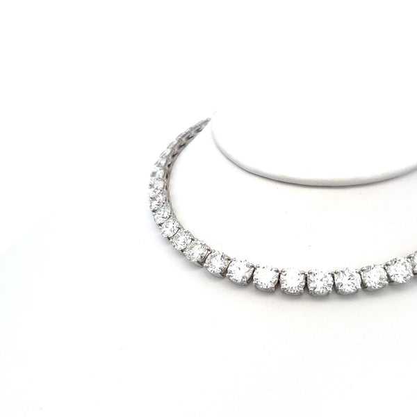 48.71 Carat Round Brilliant Diamond 18 Karat Gold Tennis Necklace