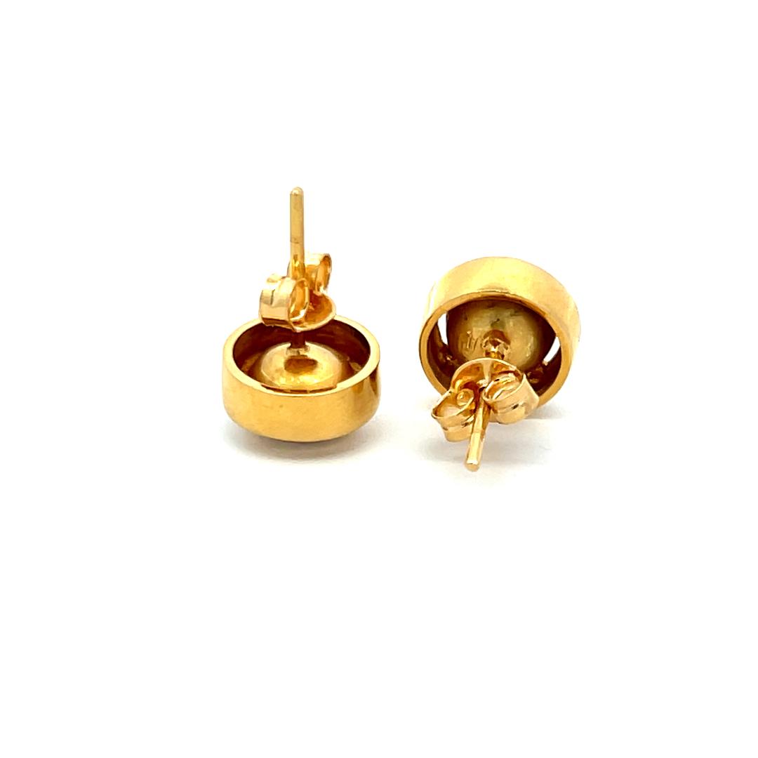 2.00 Carat Rose Cut I SI Diamond 18 Karat Yellow Gold Stud Earrings