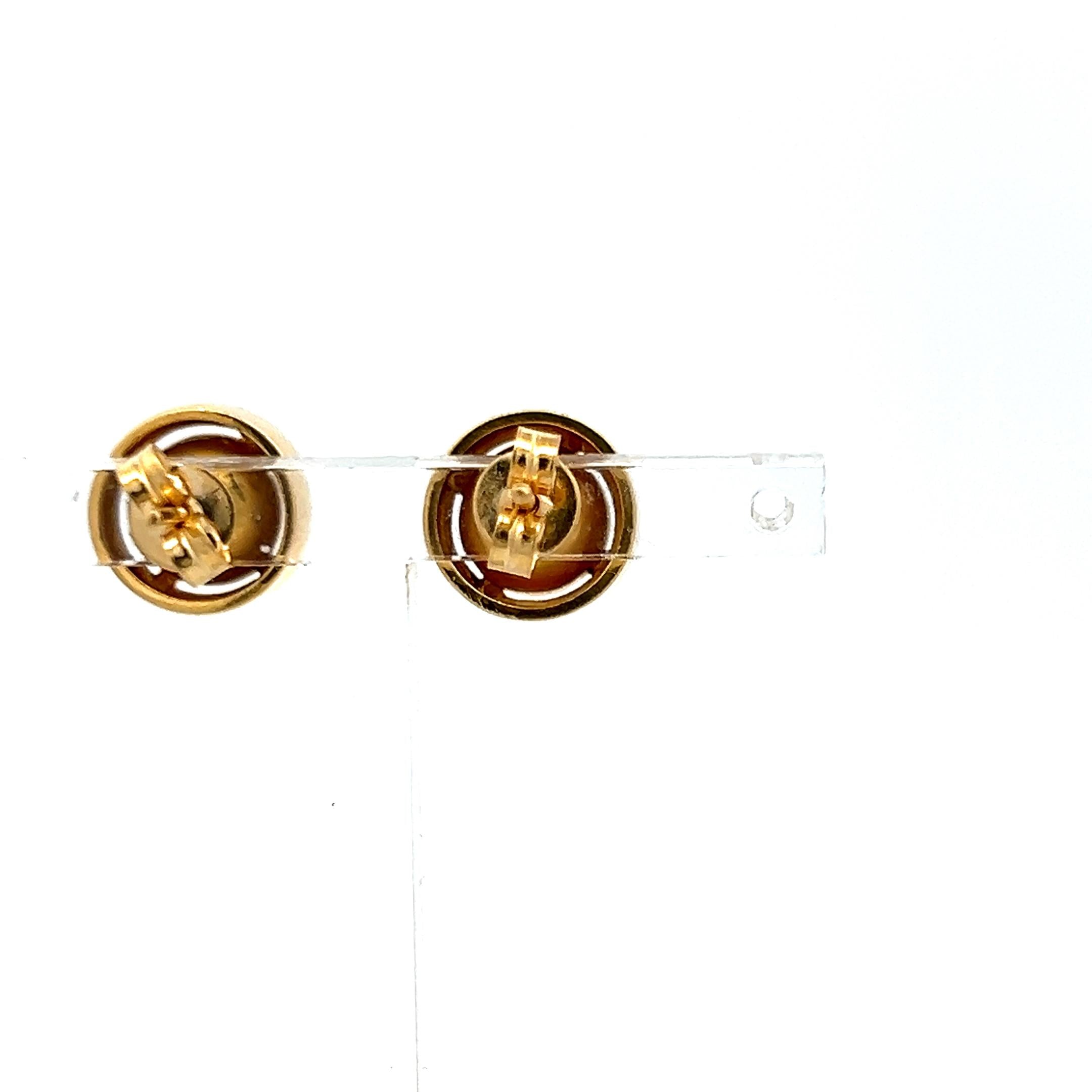 2.00 Carat Rose Cut I SI Diamond 18 Karat Yellow Gold Stud Earrings
