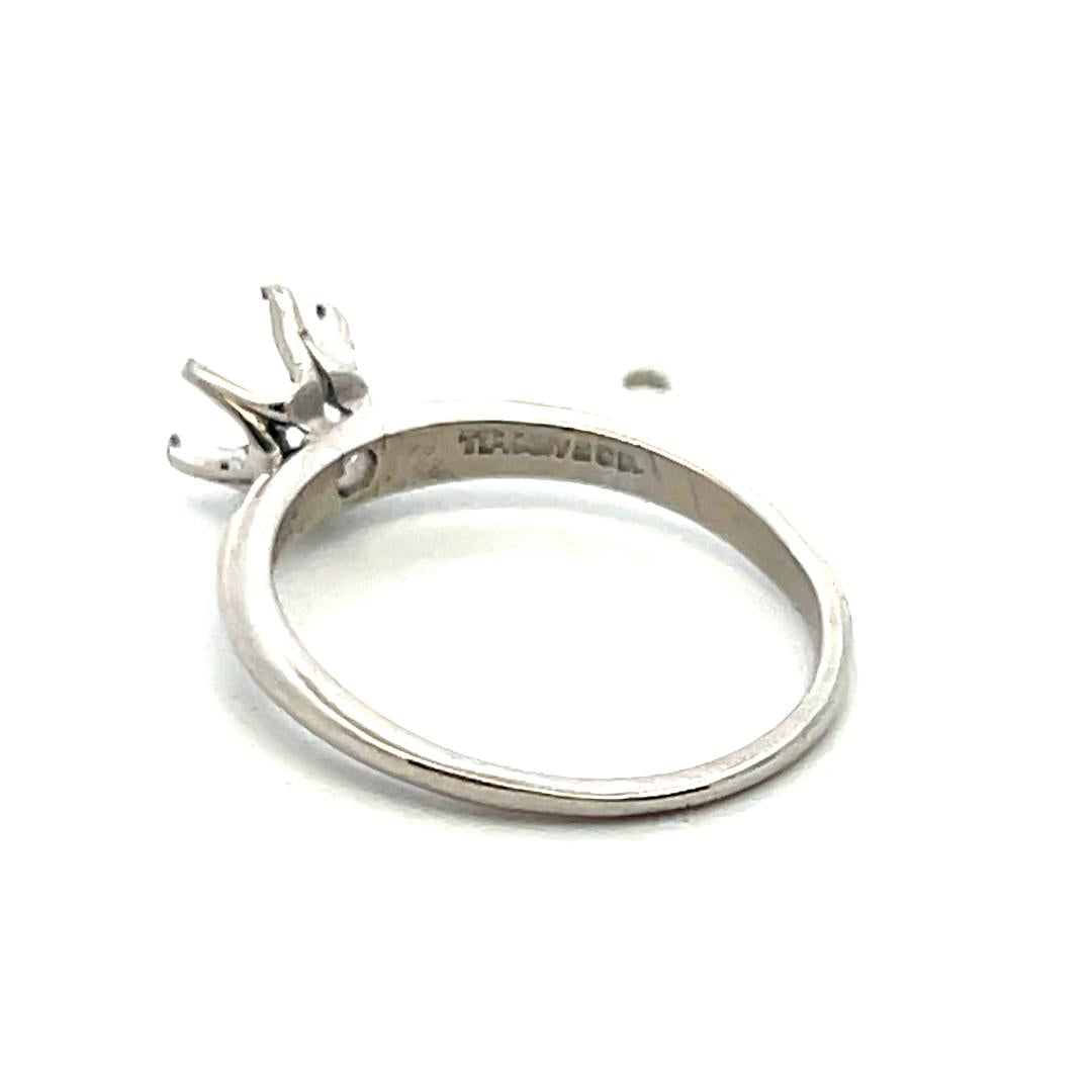 Tiffany & Co Vintage 2.30 Grams Platinum Engagement Ring Hold 0.56 Carat Stone