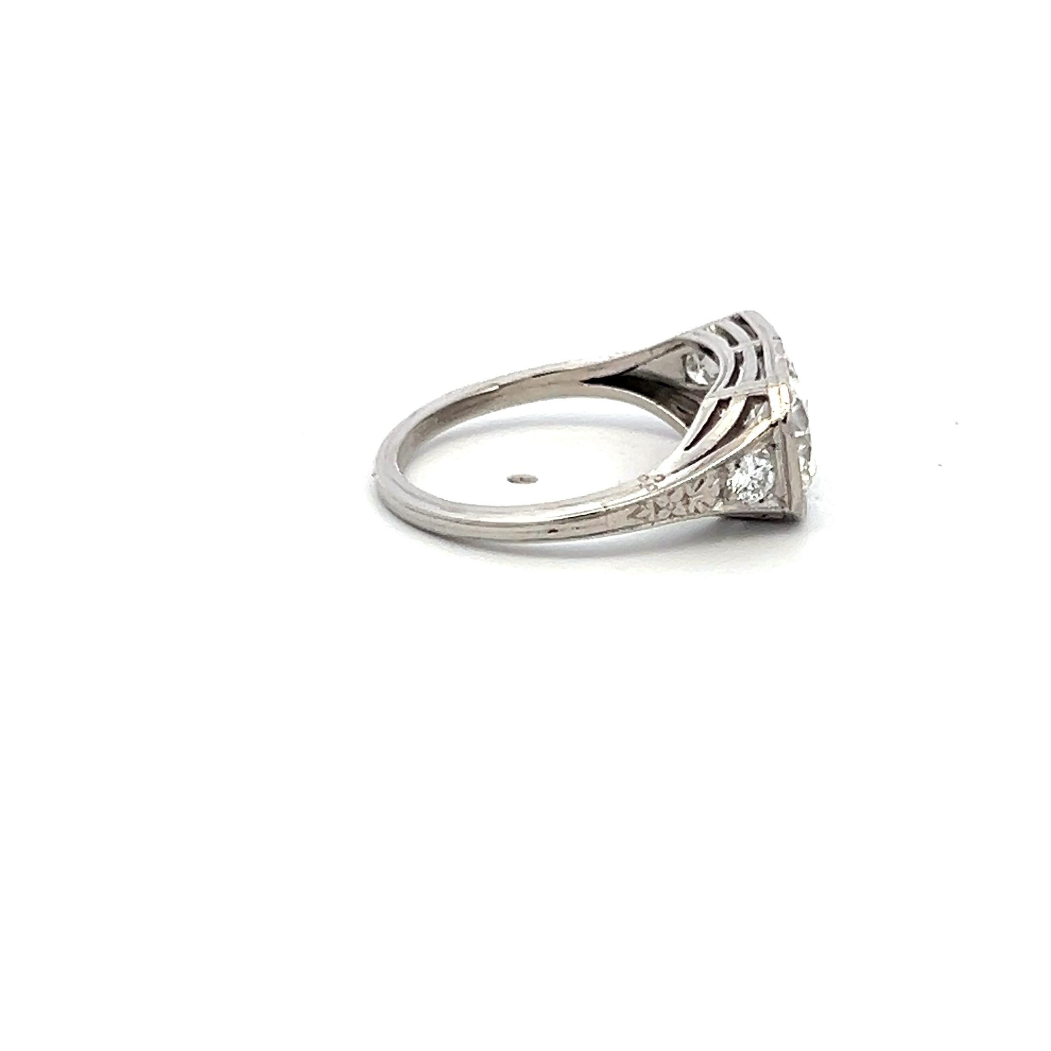 2.02 Carat Old European Cut H-J SI2-I1 Diamond Platinum Two-Stone Ring