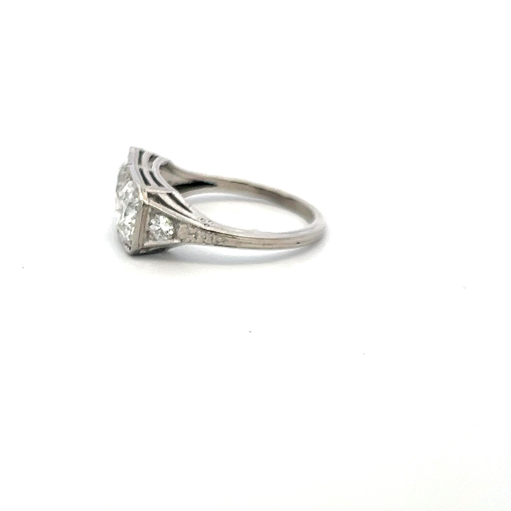2.02 Carat Old European Cut H-J SI2-I1 Diamond Platinum Two-Stone Ring
