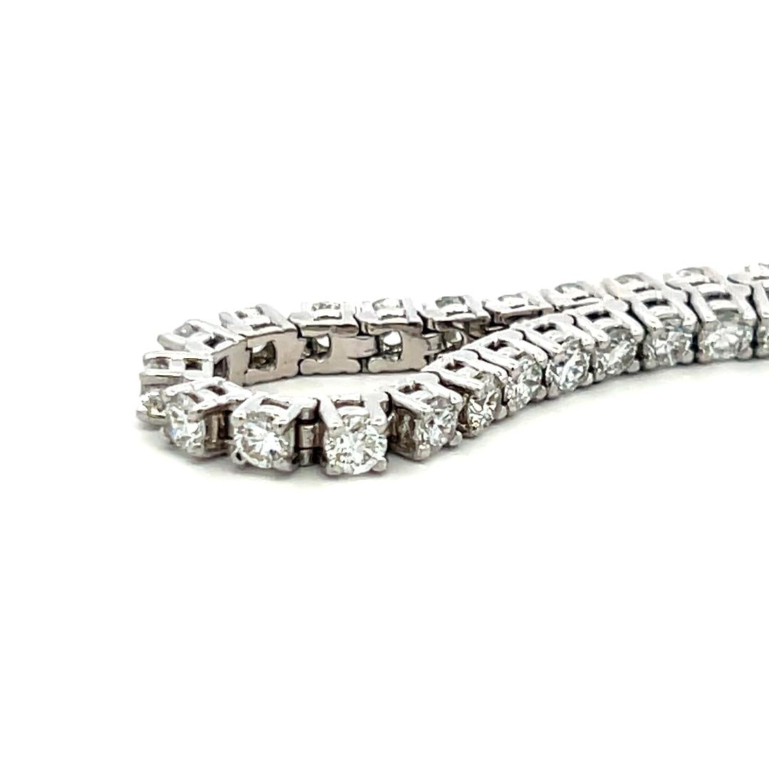 5.20 Carat Round Brilliant G VS Diamond 18 Karat White Gold Tennis Bracelet